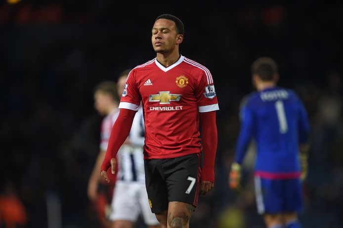 Memphis Depay als speler van Manchester United.