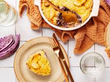 Wat eten we vandaag: ovenschotel met rode kool, gehakt en koolrabipuree
