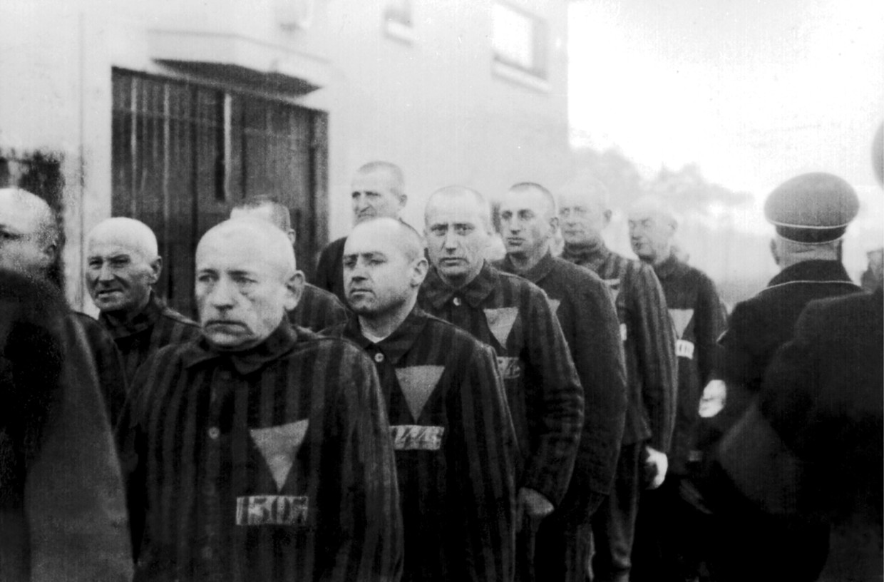 Gevangenen in concentratiekamp Sachsenhausen, in december 1938. 