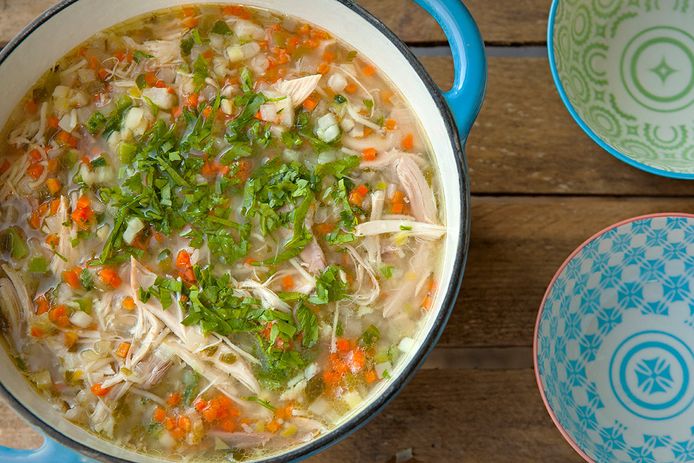 Chicken soup according to Pete Huisentruit's recipe.