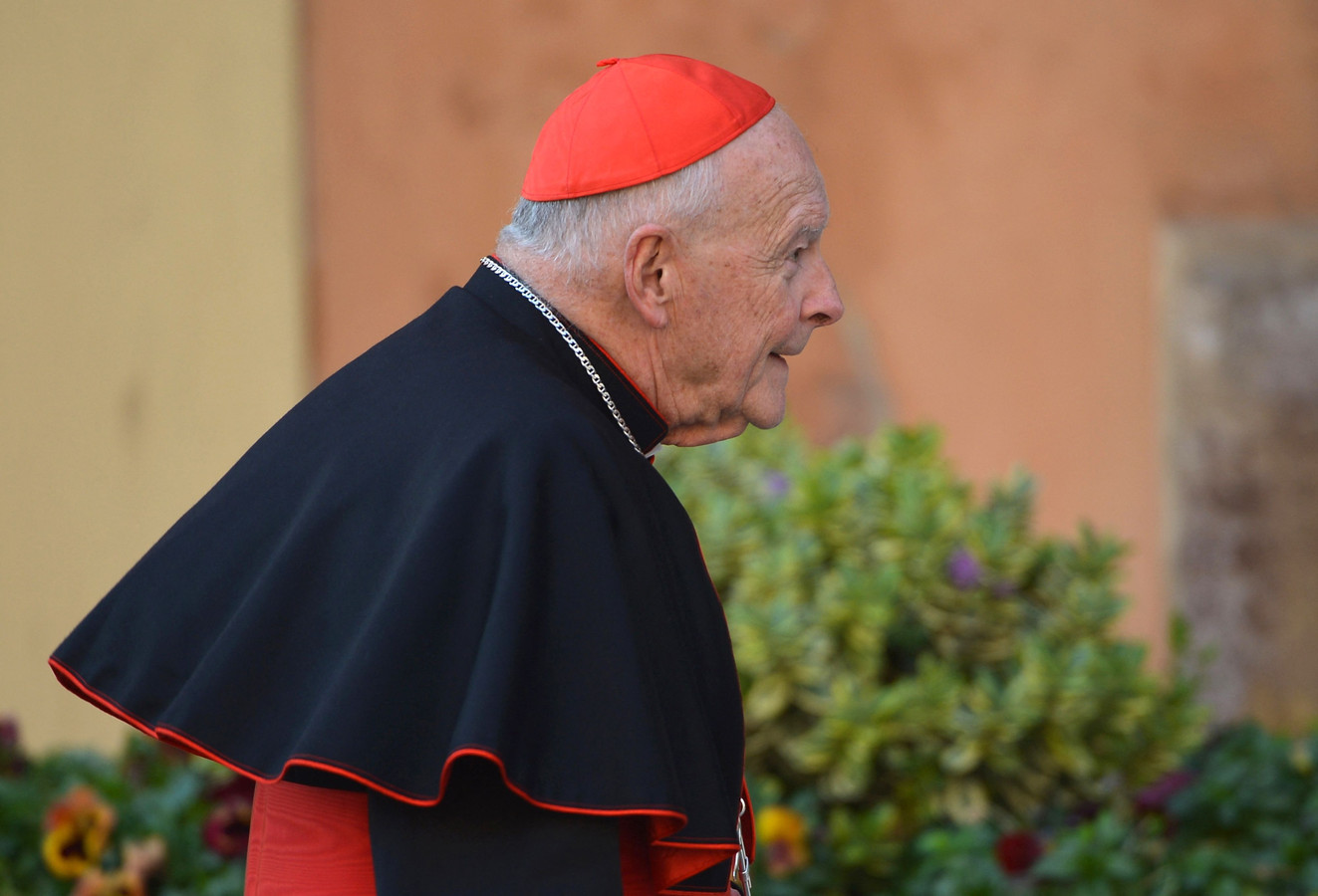 Kardinaal Theodore McCarrick op een foto uit 2013 bij het Vaticaan in Rome.