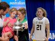 Links: Jada in 2011 met papa Bryan en mama Kim. Rechts als basketbalspeelster van Saint Rose High School.