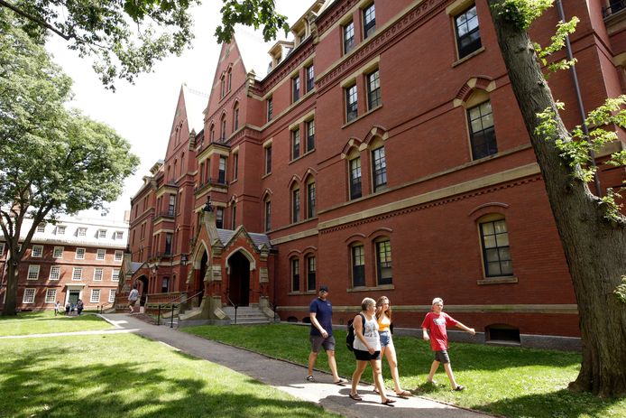 De campus van de Harvard Universiteit in het Amerikaanse Cambridge (Massachusetts).