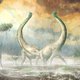 De titanosaurus, een kolossaal beest met een lange nek dat op vier poten liep
