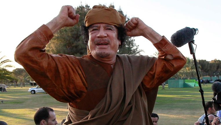 Archieffoto van de wijlen Muammar Kaddafi. Beeld AP
