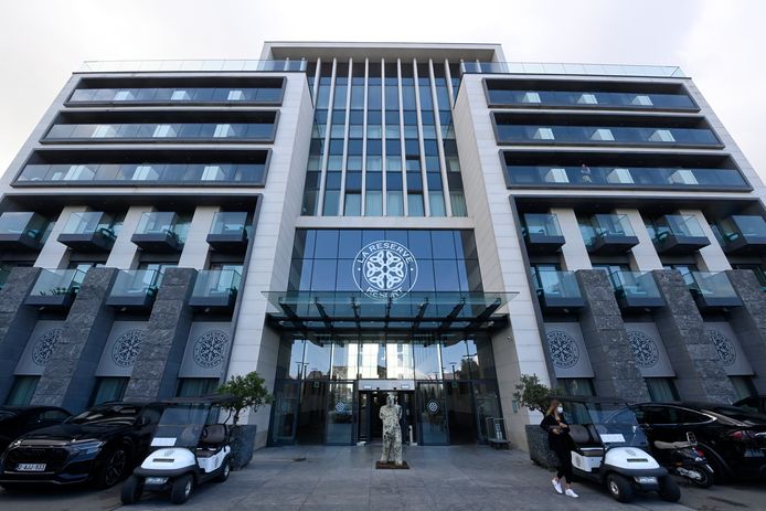 KNOKKE, BELGIUM - AUGUST 10 :  The iconic hotel 'La Reserve' in Knokke  is bought through INVESTMENT HOLDINGS (Scorpiaux and Alychlo) in a 50/50 relationship. August 10, 2021 in Knokke, Belgium, 10/08/2021 ( Photo by Bert Van Den Broucke / Photonews