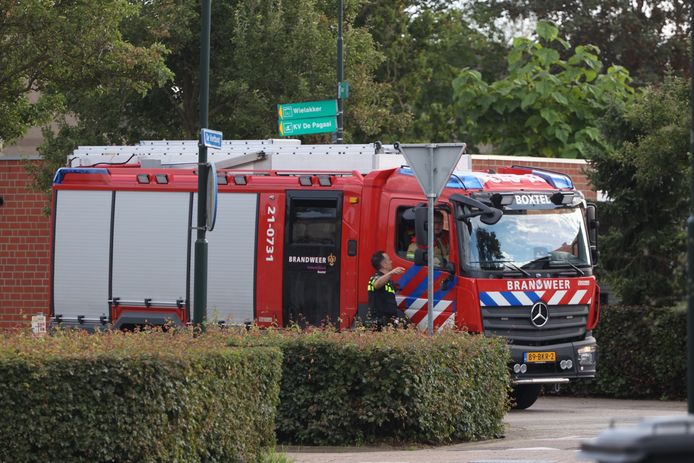Reiger die in visdraad vastzit laat zich niet vangen door hulpverleners nabij De Voetboog in Boxtel.