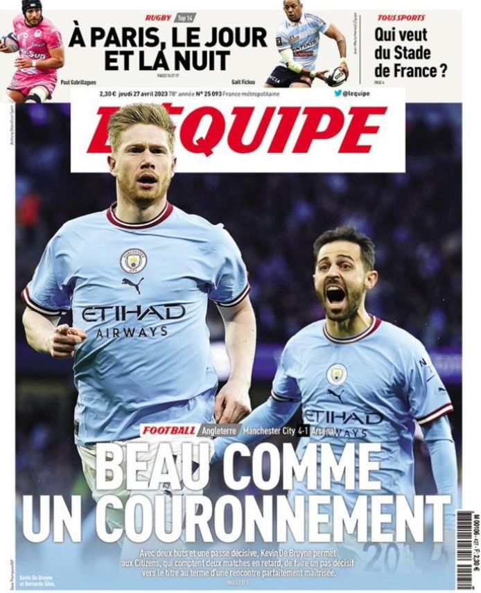 De cover van L'Équipe.