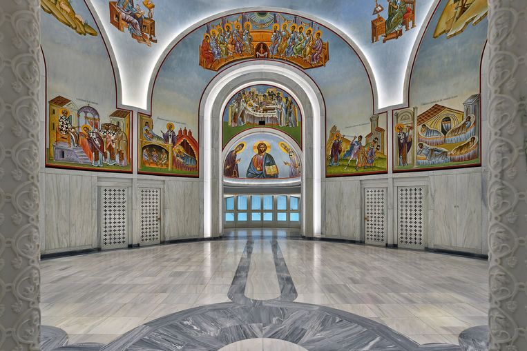 The interior of St. Nicholas Greek Orthodox Church in New York City.  Image Alan Karchmer 