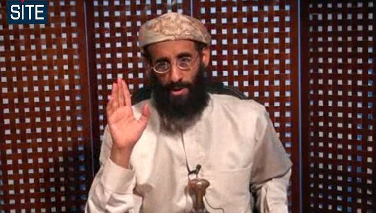 Al-Awlaki in november vorig jaar in een videoboodschap op jihadistische sites Beeld AP
