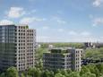 Bouwplannen op het terrein van De Sniep in Zoetermeer: twee woontorens in het groen met parkeergarages en een doorsteek naar het Binnenpark.