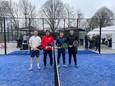 De finalisten in de hoogste reeks, vlnr Eddy Sprinkhuizen, Michel Gorsse, Kenny de Rooij en John de Waele.