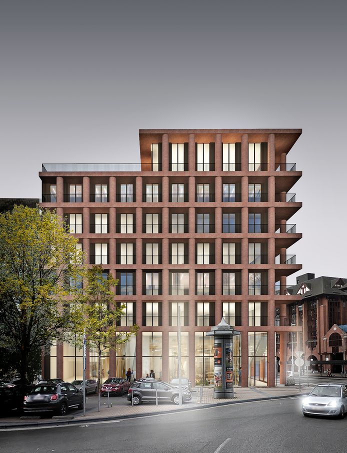 Voici le nouvel immeuble qui se situera au coin du boulevard Tirou et de la rue de l'Écluse à Charleroi