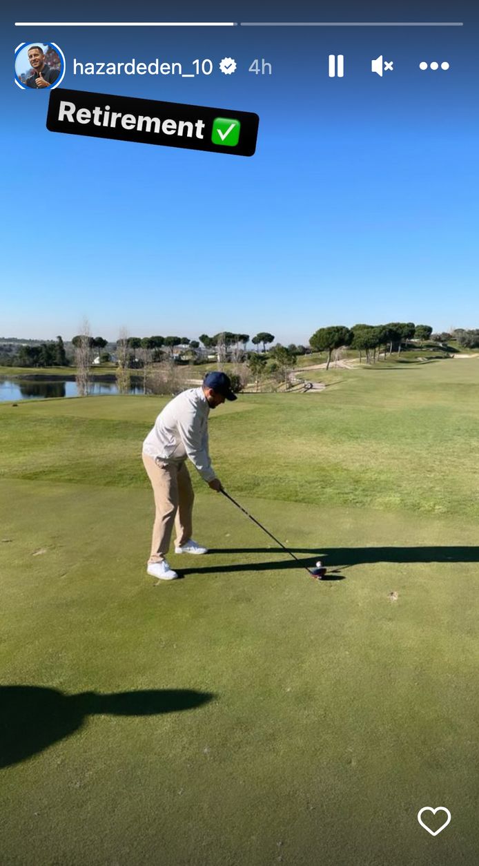 Eden Hazard gioca a golf a Madrid.