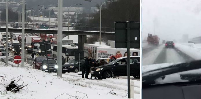 Links: een ongeval in Asse. Rechts: een vrachtwagenbestuurder die links inhaalt.