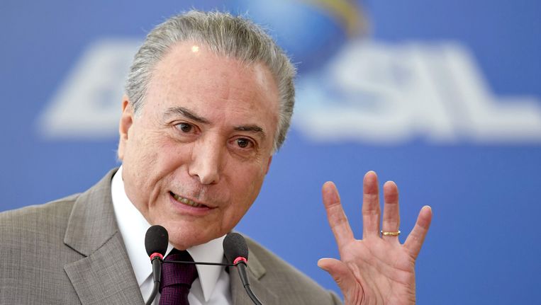 De Braziliaanse president Michel Temer Beeld afp