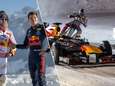 Max Verstappen scheurt in Oostenrijkse Alpen met F1-bolide over fabelachtig ijscircuit