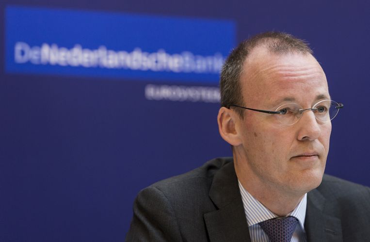 President Klaas Knot tijdens de presentatie van het jaarverslag 2014 van de Nederlandsche Bank. Beeld anp