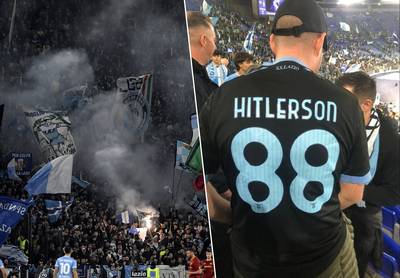 Lazio-fans laten zich in derby opnieuw van kleinste kant zien: weer antisemitische gezangen en zelfs fan met ‘Hitlerson’-shirt