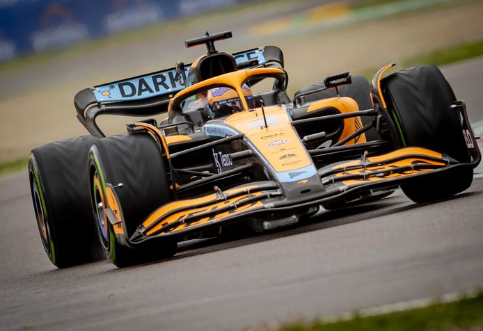 De McLaren van Daniel Ricciardo