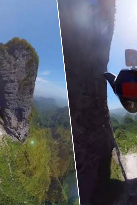 Un pilote de wingsuit traverse la “montagne de la Porte du Ciel” à plus de 180 km/h