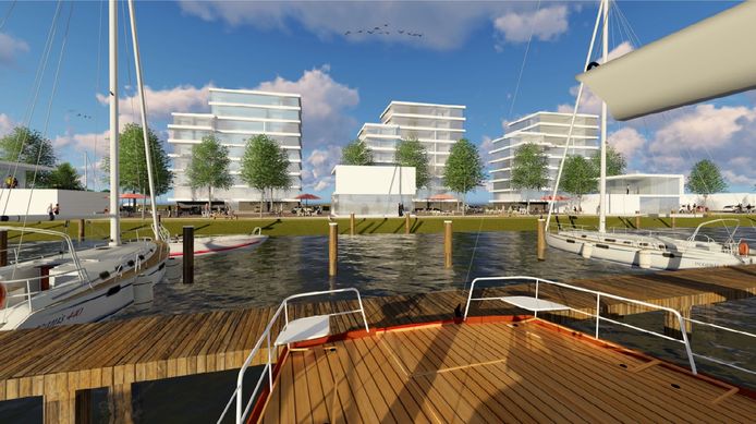 Een impressie van het buitendijkse deel van Ketelhaven, gezien vanaf de jachthaven.