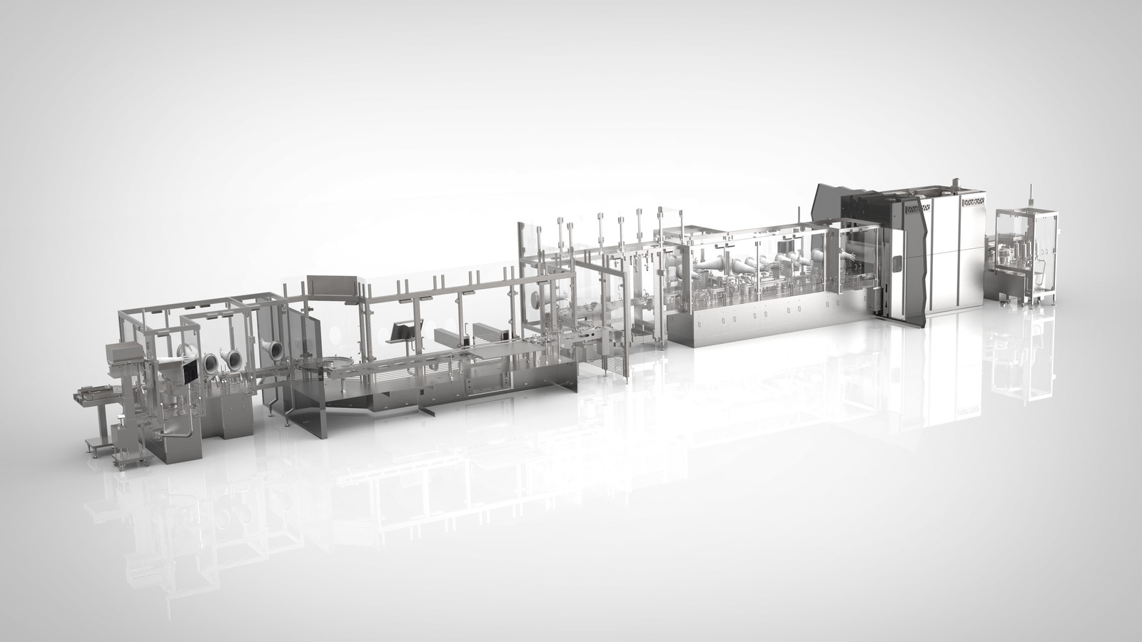 Een 3D-model van de productielijn.