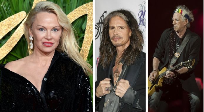 Pamela Anderson, Steven Tyler en Keith Richards.