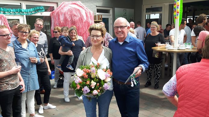 Ans en Herman van den Hanenberg  bij hun jubileumviering bij EVVC.