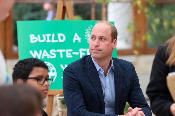 Prins William woensdag bij een bezoek aan een school in Londen.