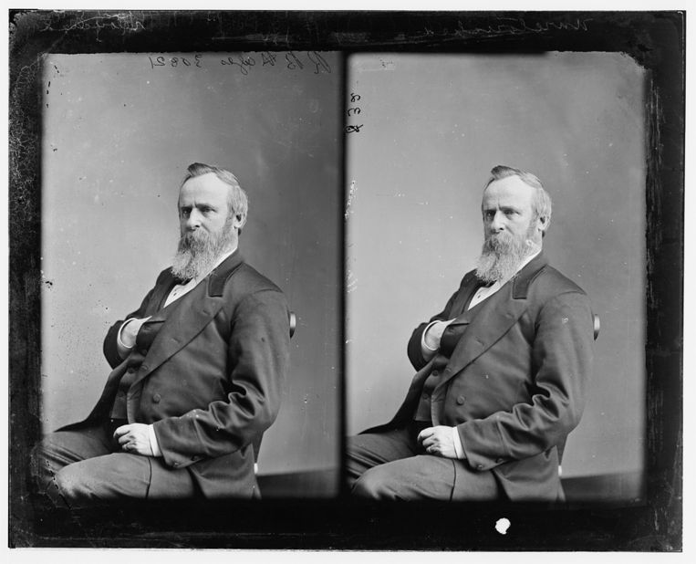Rutherford Hayes, president tussen 1877 en 1881.  Beeld CC