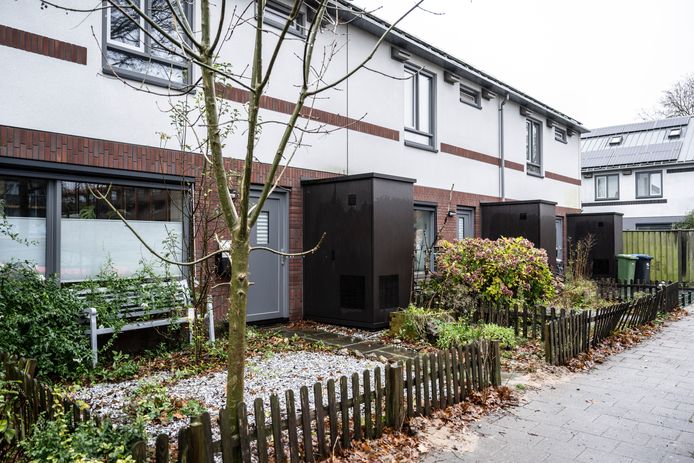 De Nul-op-de-Meter woningen in Meijhorst hebben naast de voordeur een speciaal ketelhok voor de warmtepomp.