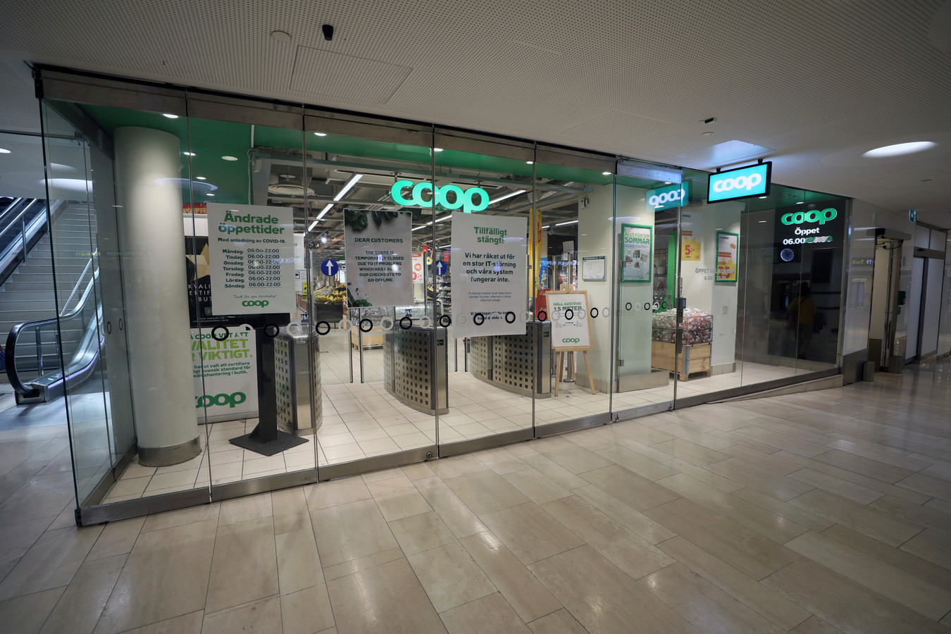 Coop moest in Zweden alle winkels tijdelijk sluiten in verband met een cyberaanval.