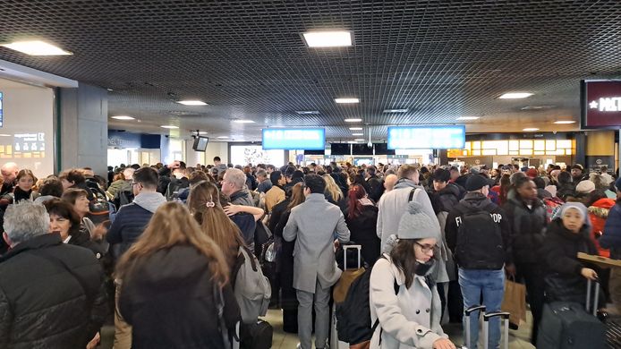 Travelers stranded in southern Brussels.