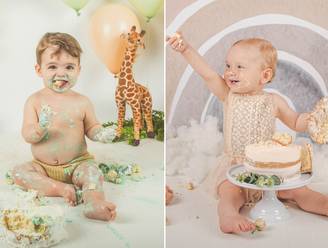 Een cake smash: wanneer smossen eindelijk mag. “Veel ouders duwen het gezicht van hun kind zélf in de taart”