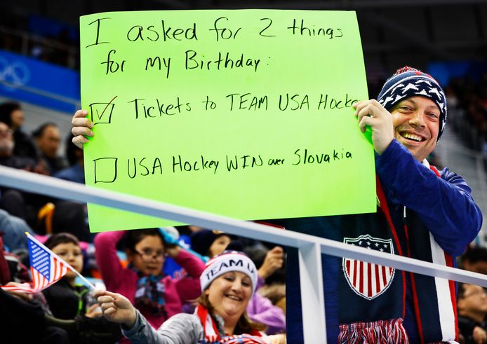 Deze Amerikaanse ijshockeyfan ziet zijn beide wensen ingewilligd