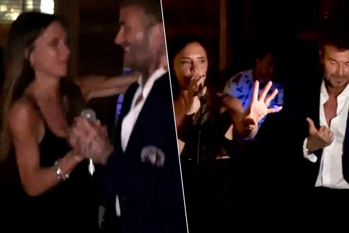Victoria en David Beckham zingen samen