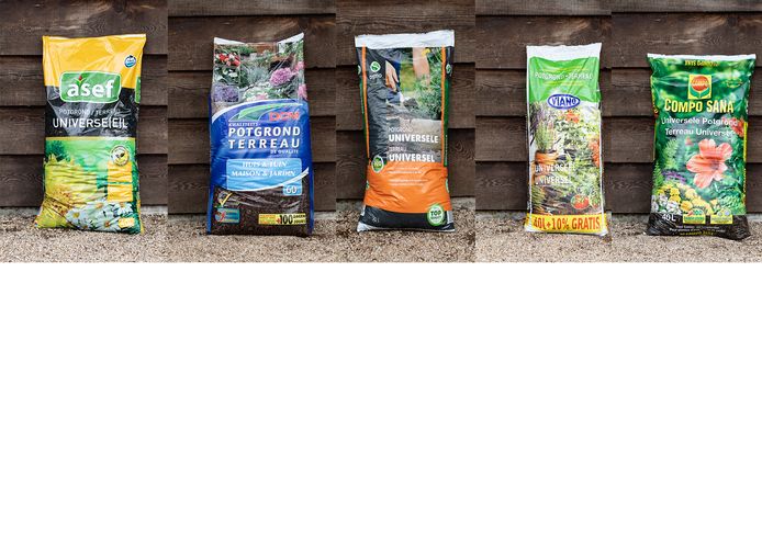 Voeding voor minstens 3 maanden: Asef Potgrond Universeel, DCM Potgrond Huis en Tuin, Osmo Universele Potgrond, Viano Potgrond Universeel en Compo Sana Universele Potgrond.