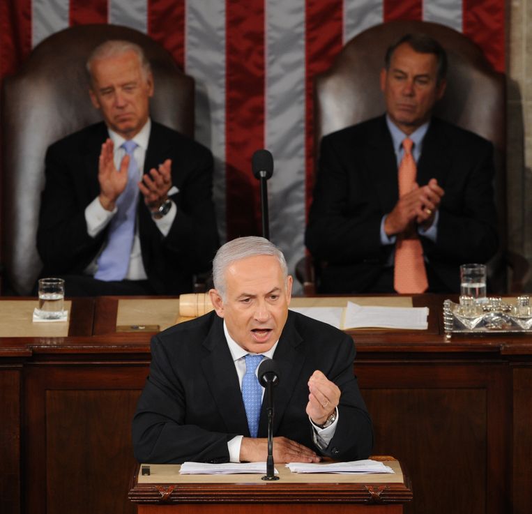 Netanyahu sprak het Amerikaans Congres eerder toe in 2011. Beeld AFP