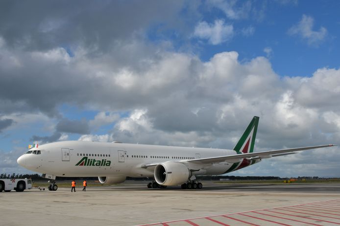 De Italiaanse luchtvaartmaatschappij Alitalia.