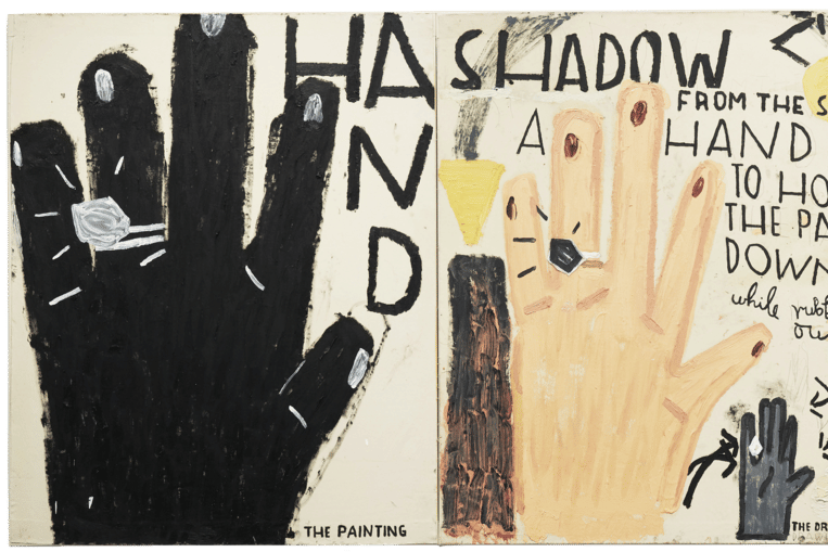 Rose Wylie, 'picky people notice,...' (S.M.A.K., Gent). Beeld Rose Wylie