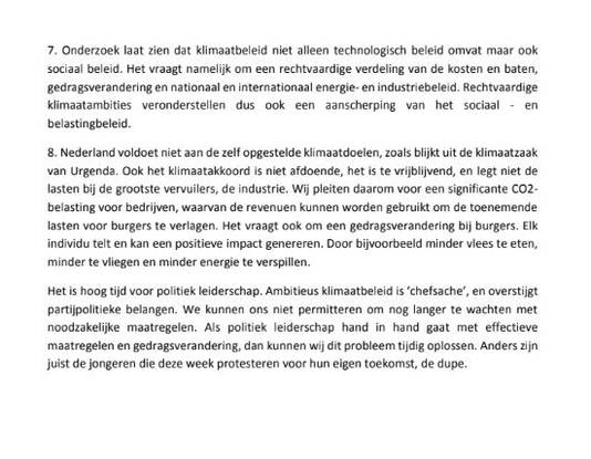 Open brief van 350 Nederlandse wetenschappers.