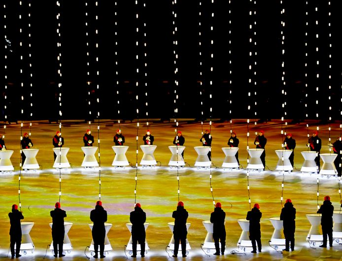 De openingsceremonie in het Olympische stadion van Pyeongchang.