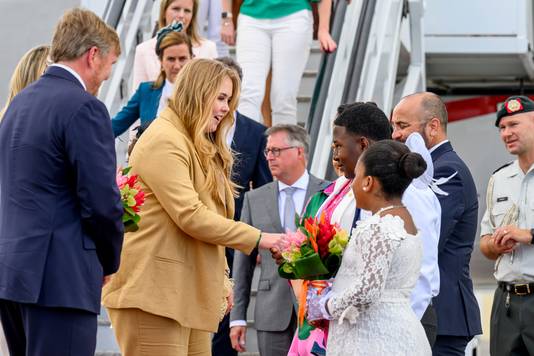 Bij aankomst op Princess Juliana International Airport.
