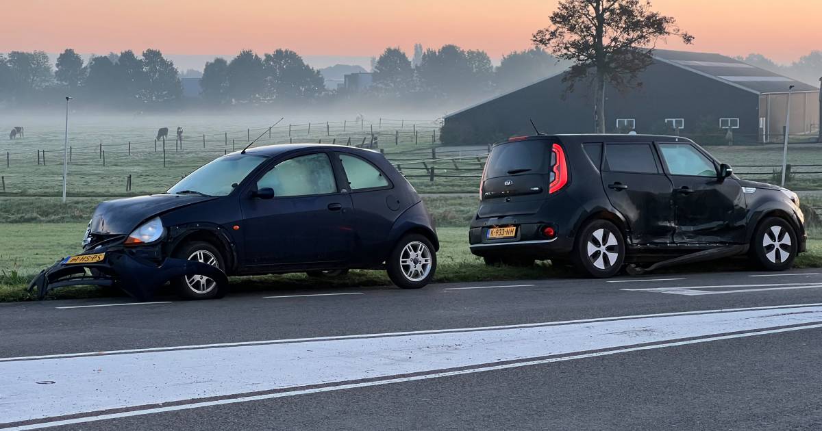 Aanrijding op de dijk bij Olst: twee auto’s weggesleept.