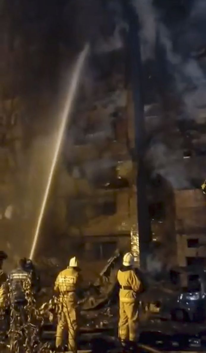 Russian firefighters extinguish the devastating blaze.