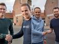 Links Emanuel en Miquel in december 2018, toen die laatste de fakkel doorgaf aan Emanuel. Rechts dezelfde twee heren vandaag, die nu de omgekeerde beweging maken. Met dezelfde motivatie.