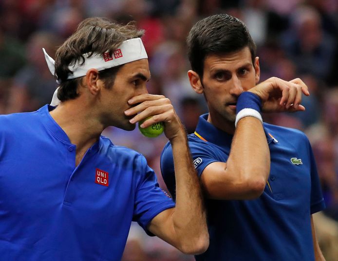 Federer en Djokovic op archiefbeeld.