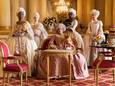 Een beeld uit 'Bridgerton', met Golda Rosheuvel als koningin Charlotte