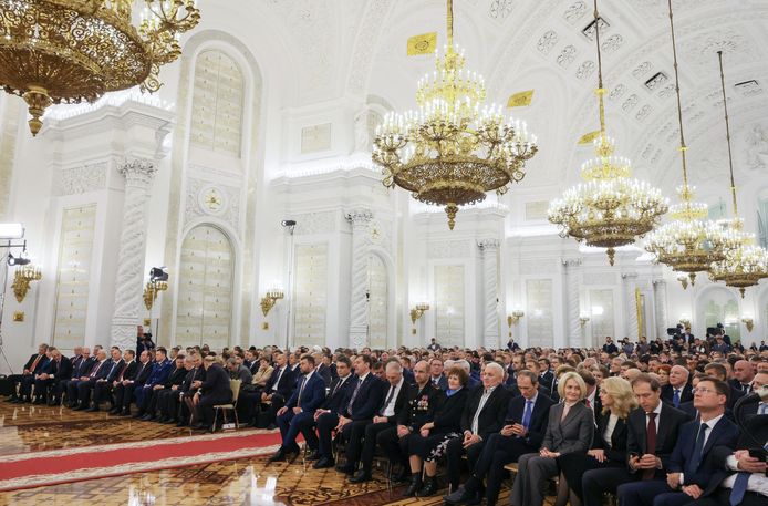 De ceremonie vond plaats in de historische Sint Joriszaal in het grote paleis op het Kremlin, in de Russische hoofdstad Moskou.